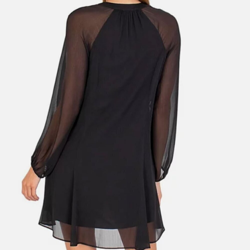 Joie black mini dress Women's Small flowy feminine sheer loose party LBD - Picture 2 of 11
